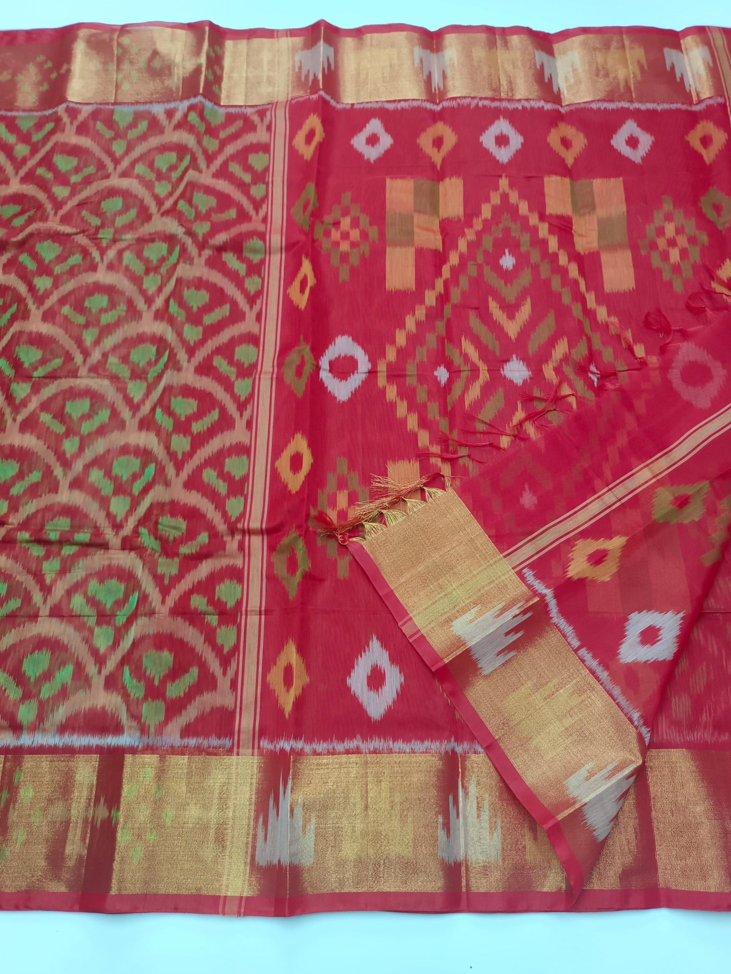 FANCY IKKAT COTTON SAREE - B S CHANNABASAPPA & SONS