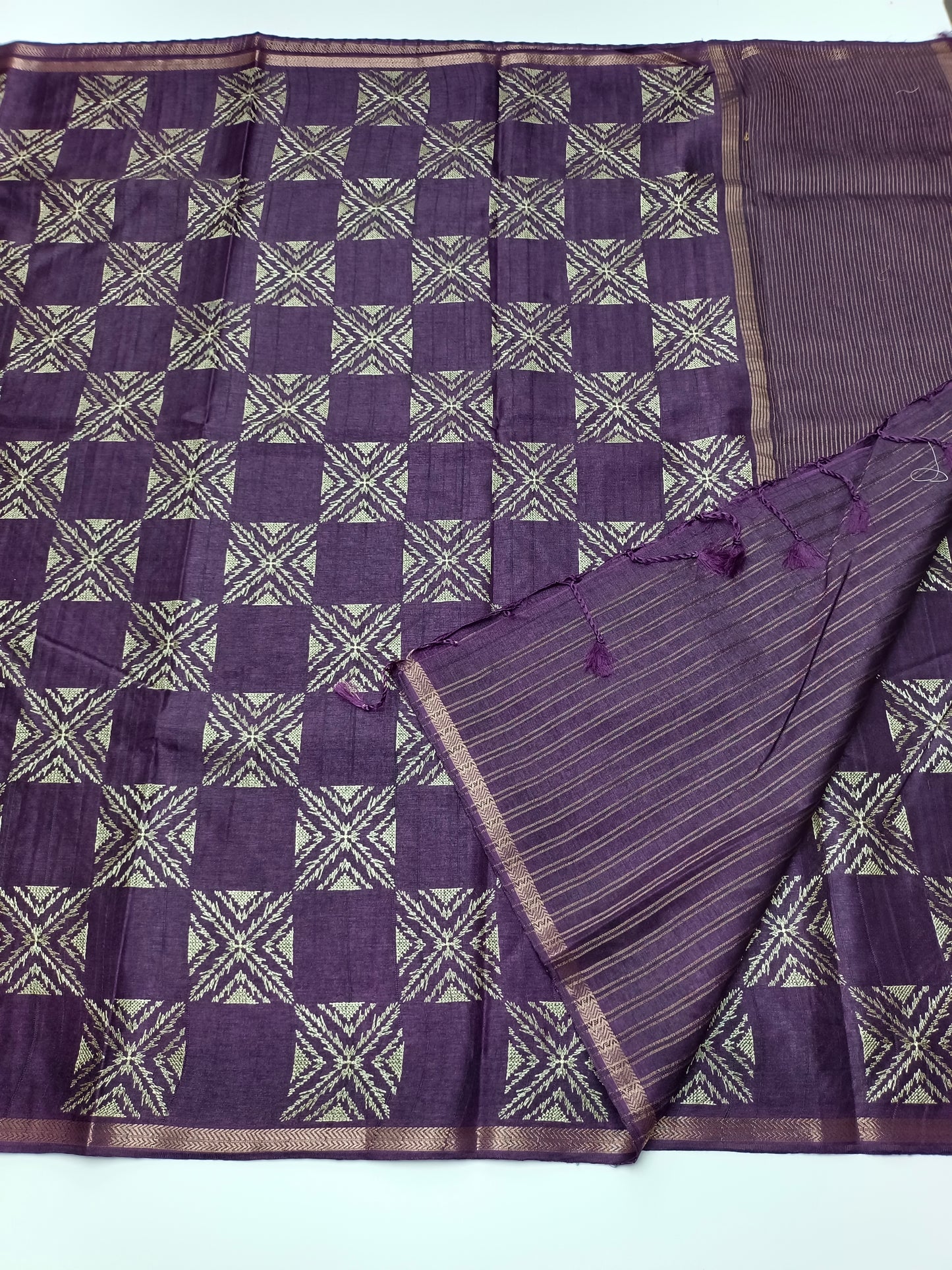 FANCY TUSSER SILK KASHMIR WORK SAREE