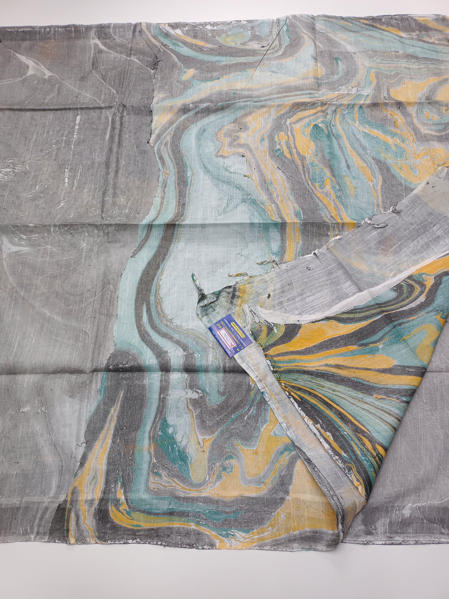 FANCY MARBLE PRINTED BHAGALPURI SAREE