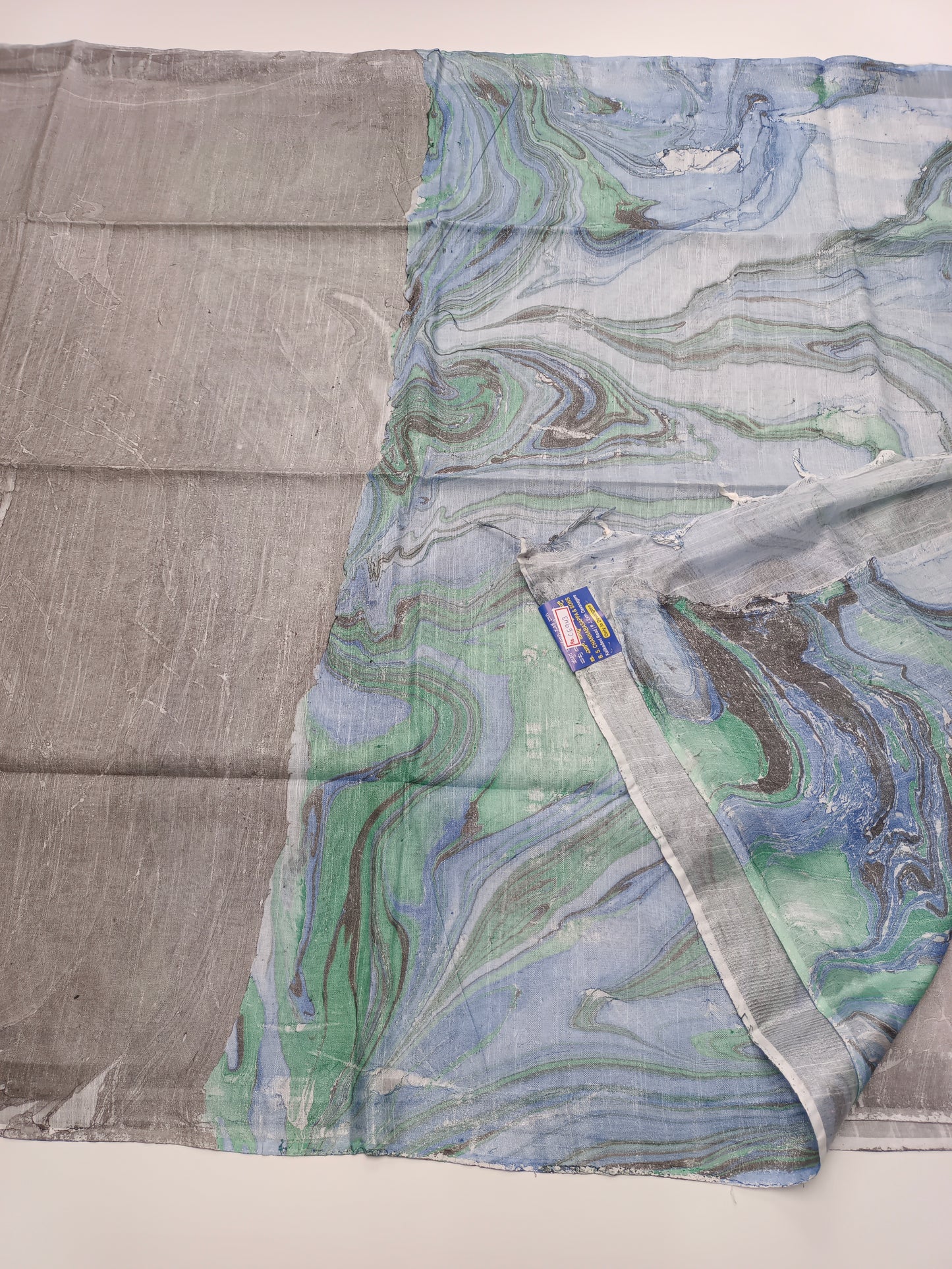 FANCY MARBLE PRINTED BHAGALPURI SAREE