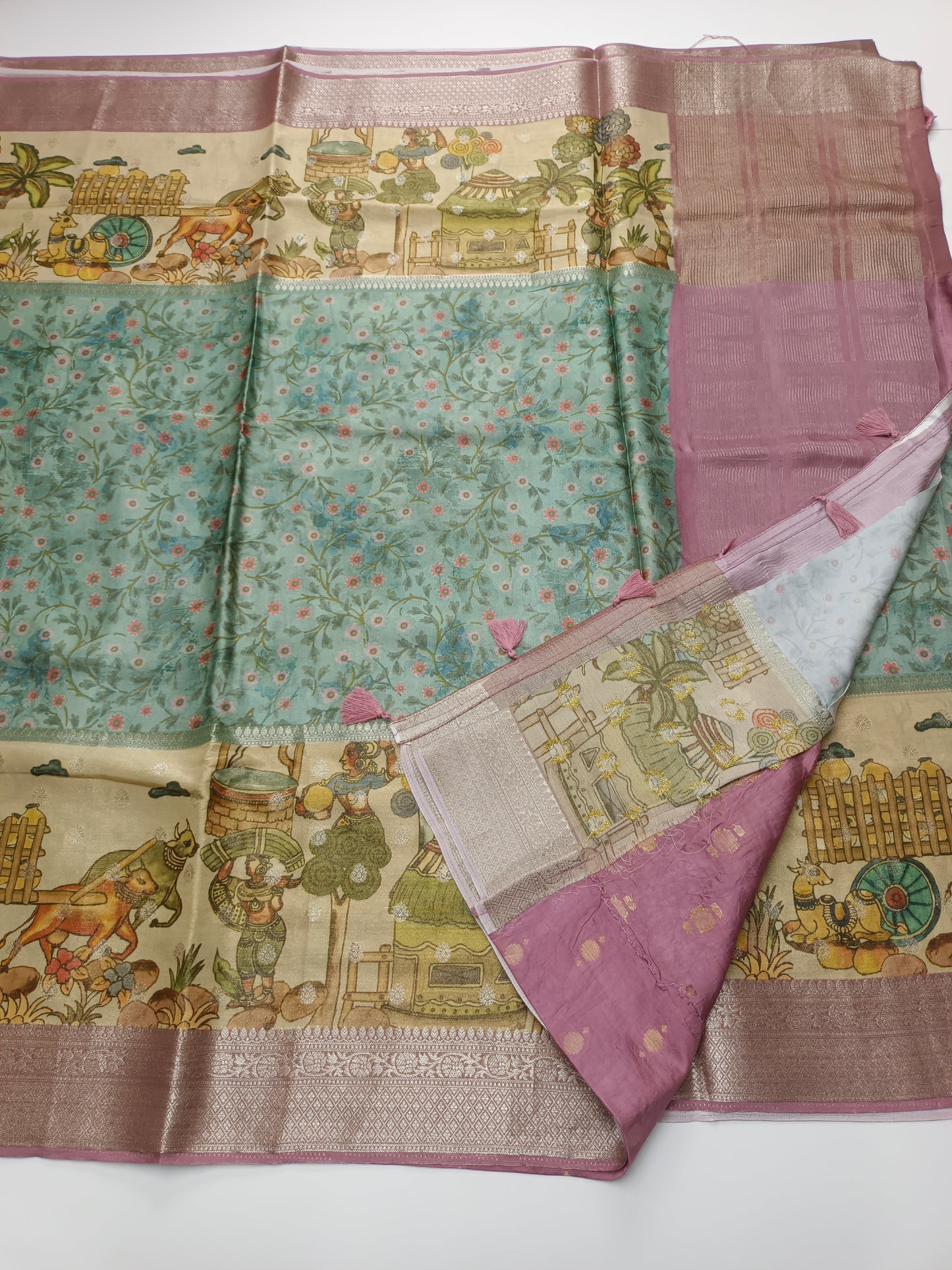 FANCY KALAMKARI CREPE SILK SAREE (SPECIAL 30% DISCOUNT)