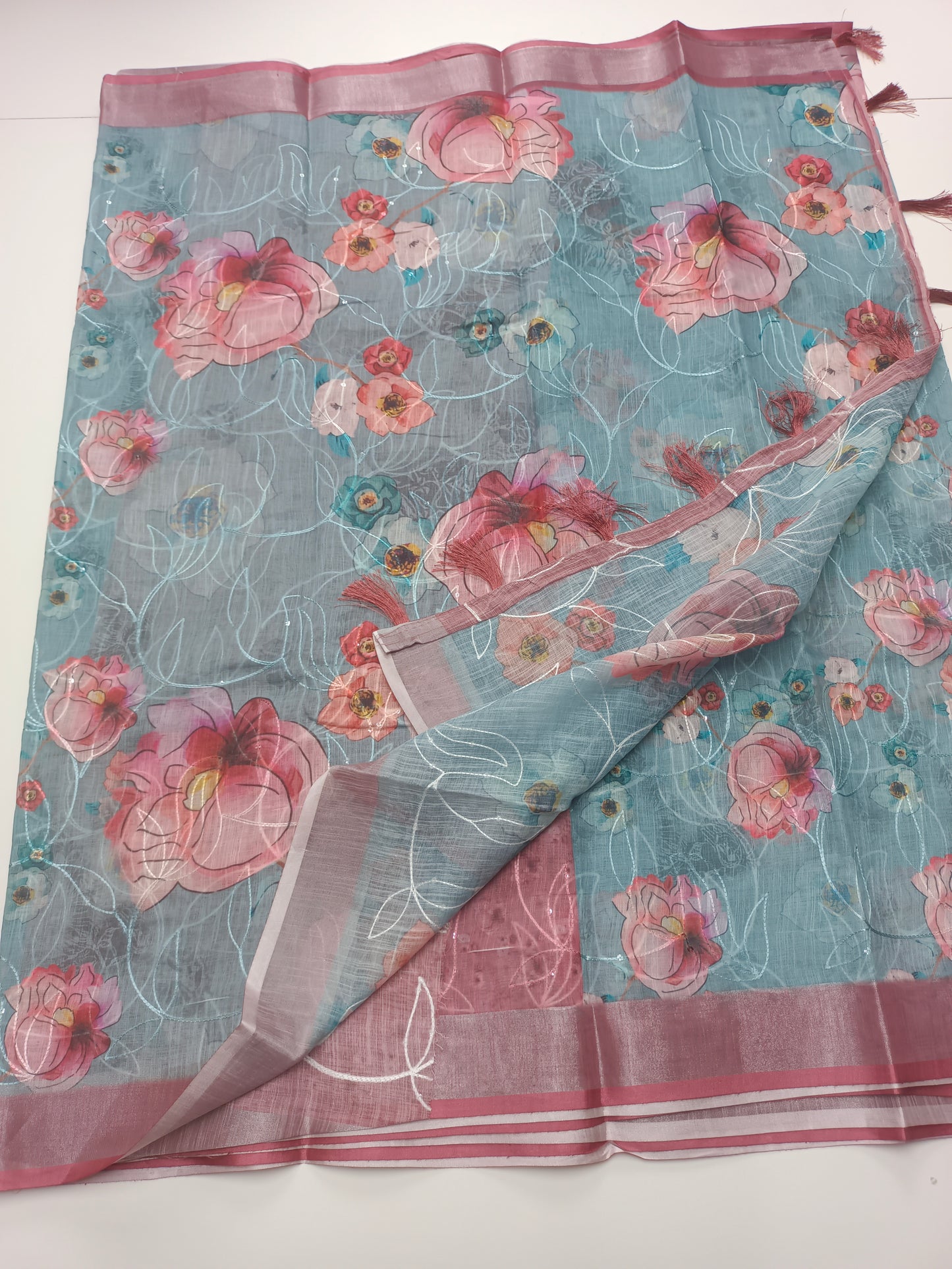 FANCY LENIN COTTON SAREE