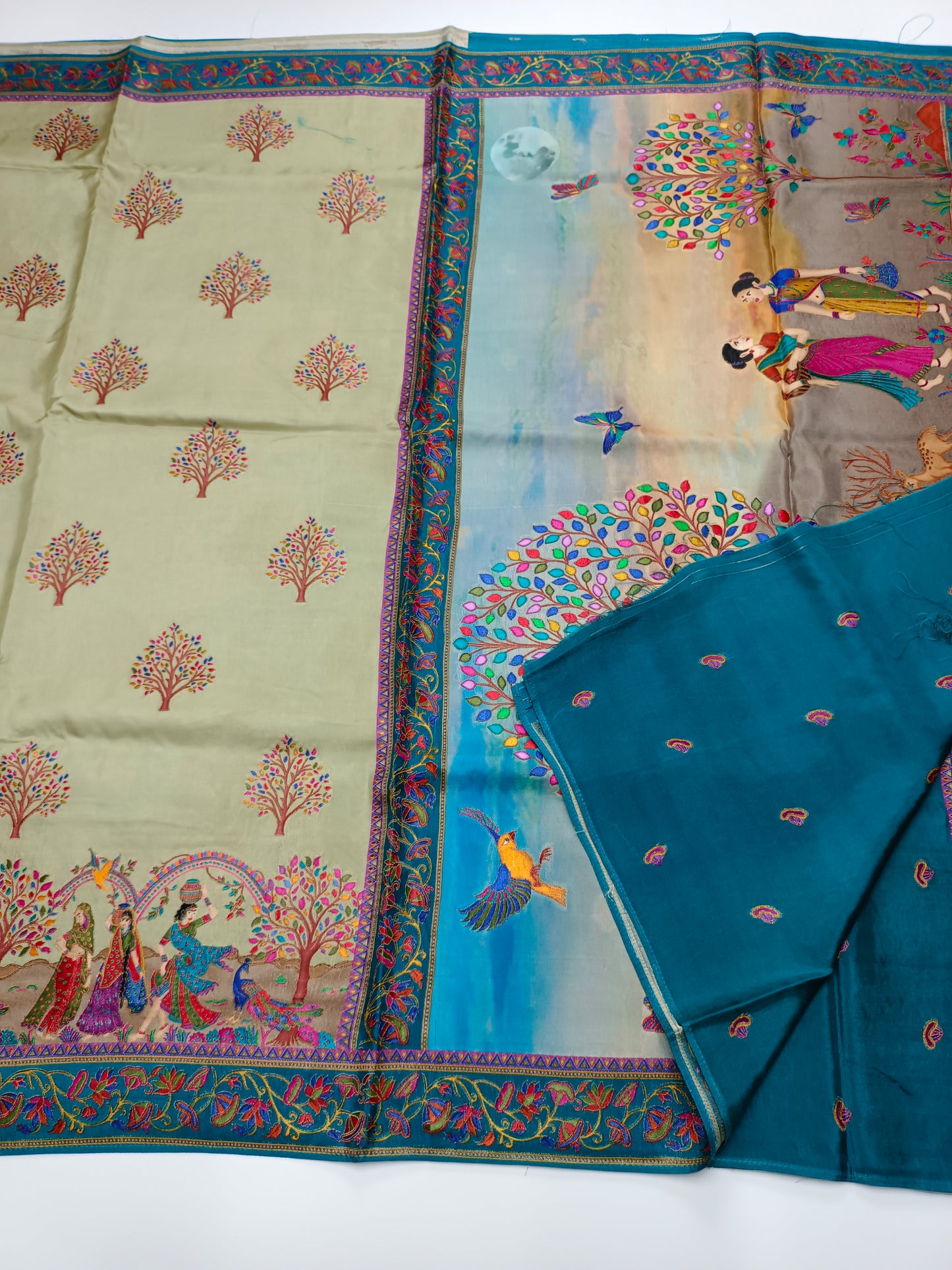 FANCY PASHMINA POSITION PRINT SAREE