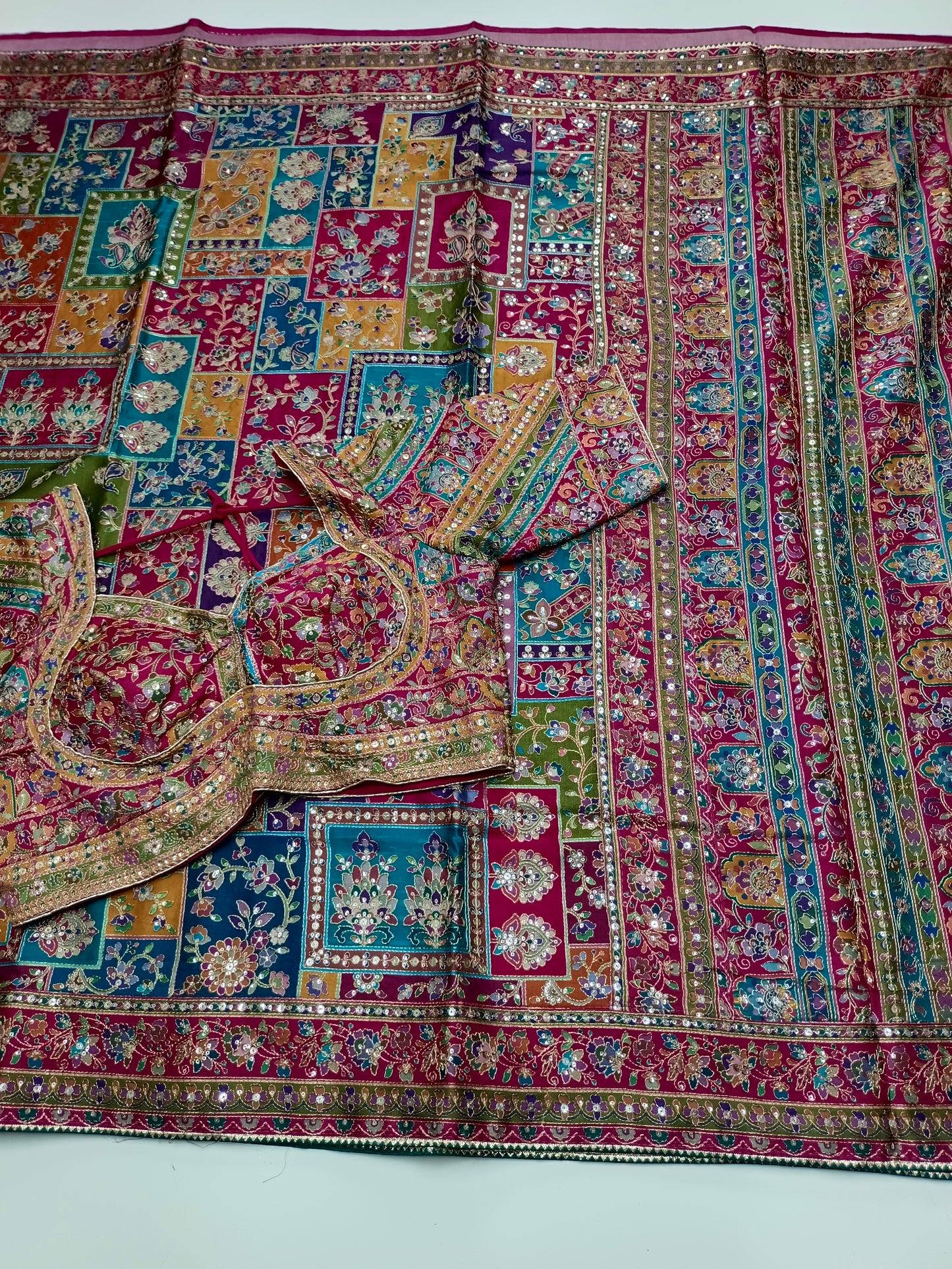 FANCY RAJWADI SAREE WITH READY BLOUSE