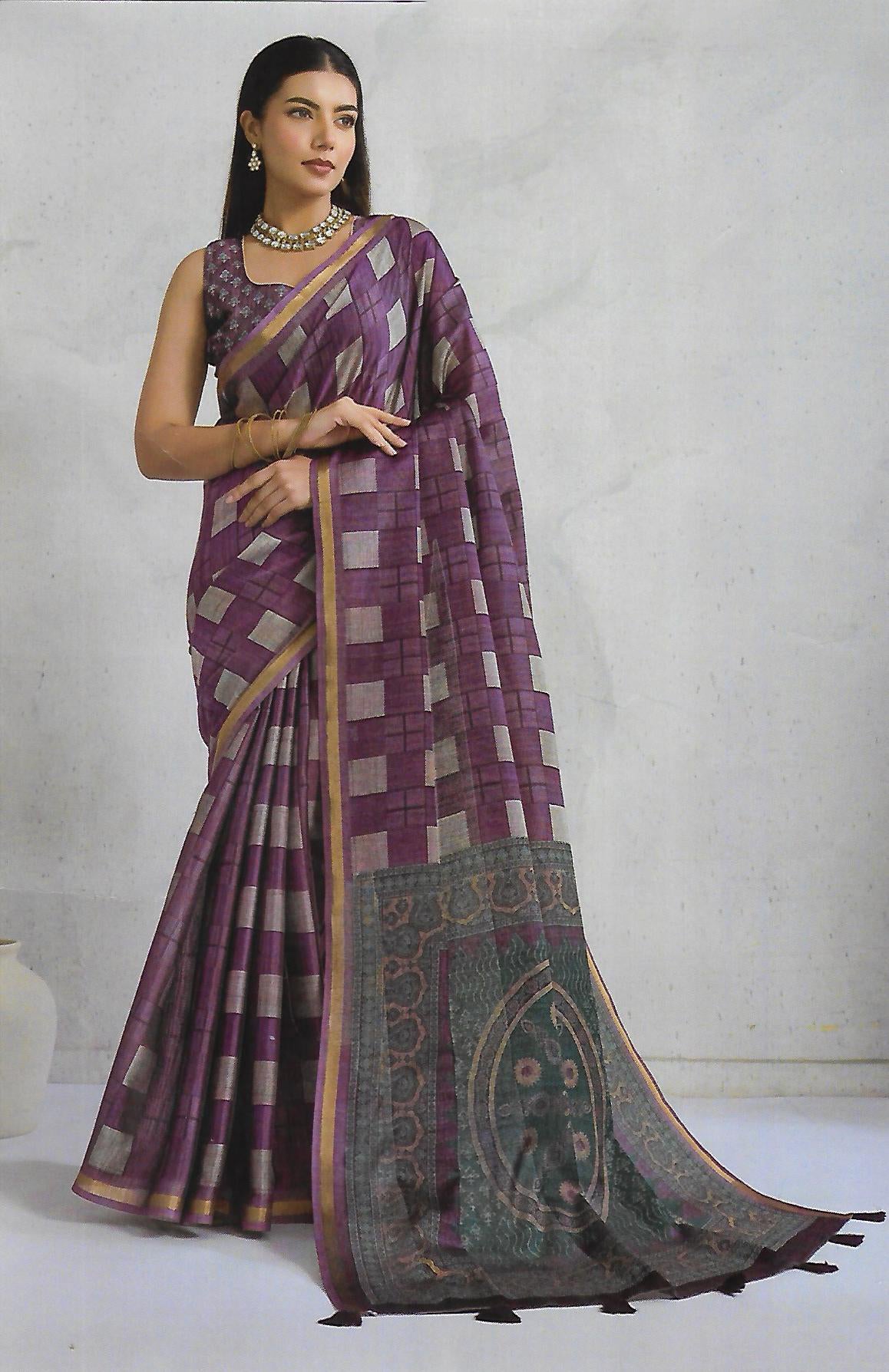 FANCY TUSSER SILK SAREE