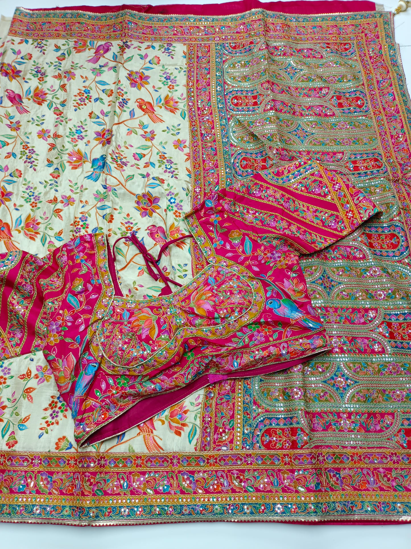FANCY RAJWADI SAREE WITH READY BLOUSE