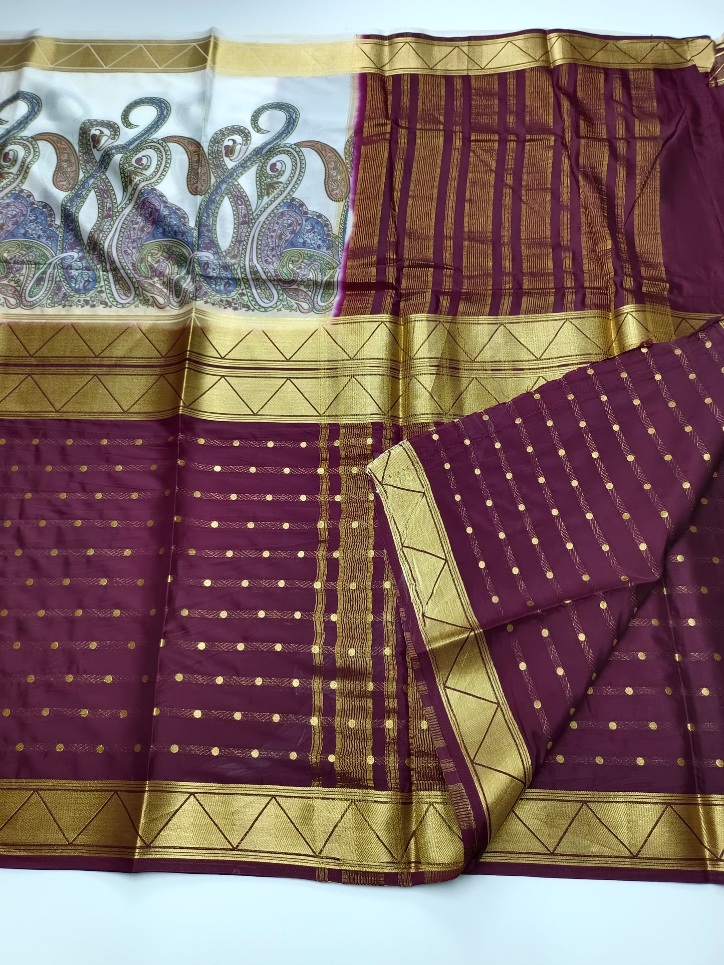 2D FANCY PRINTED ART CREPE SAREE