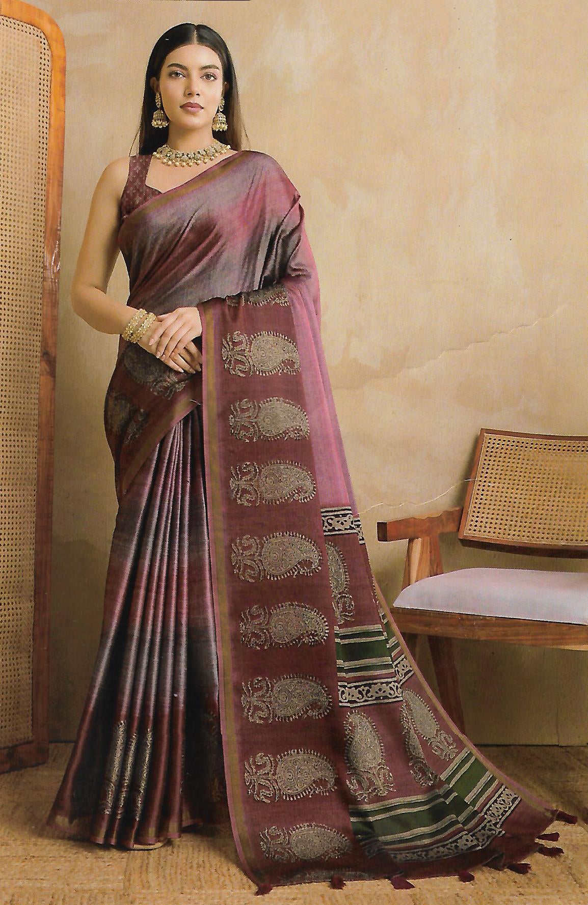 FANCY LENIN SAREE