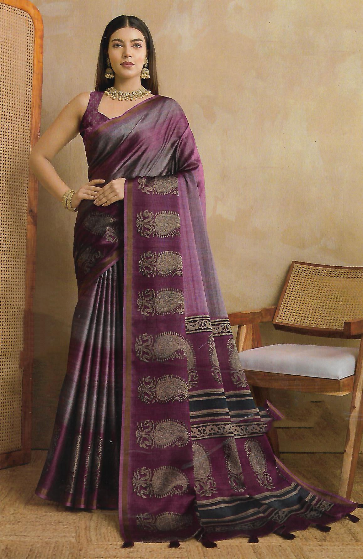 FANCY LENIN SAREE