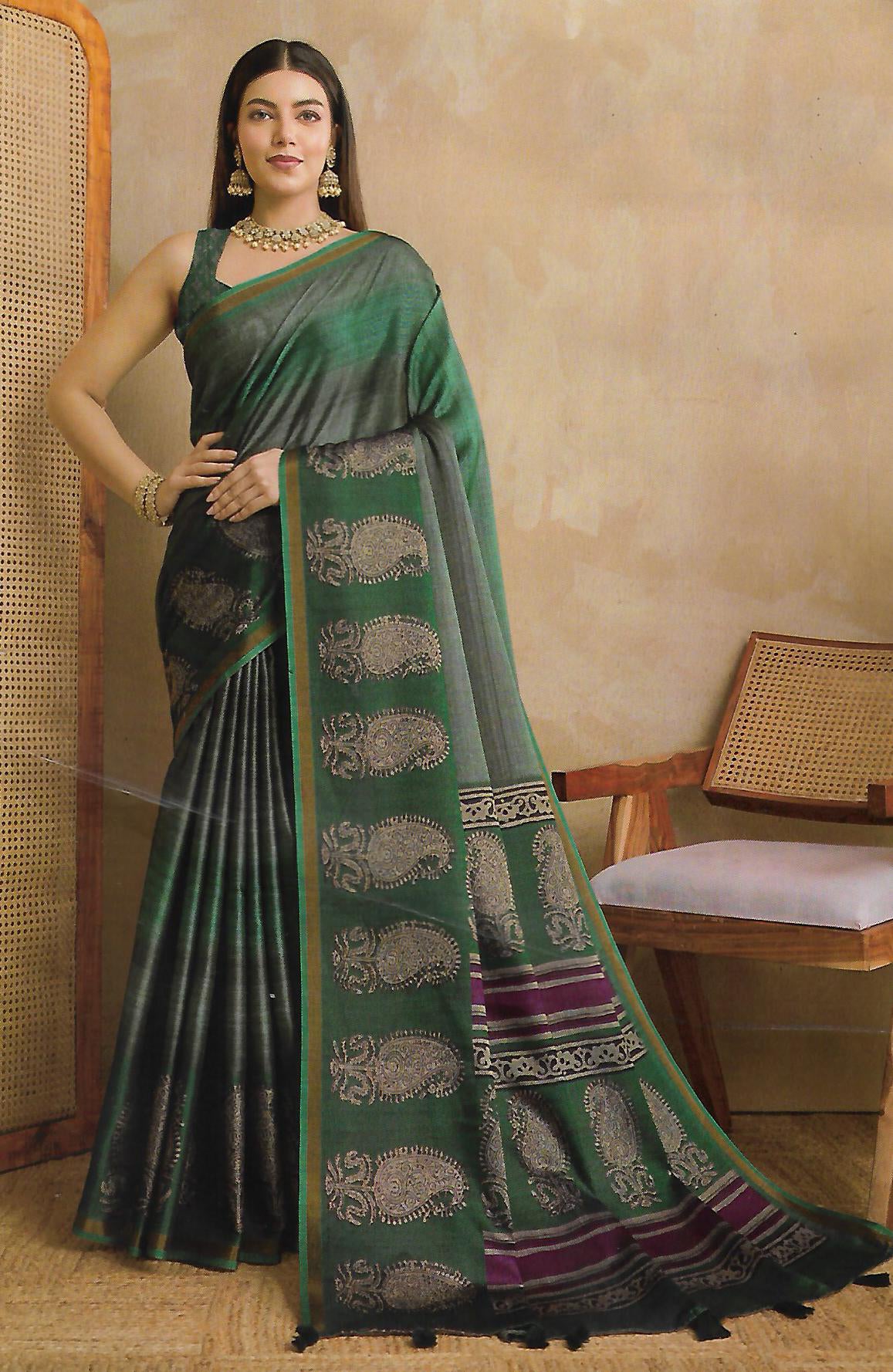 FANCY LENIN SAREE