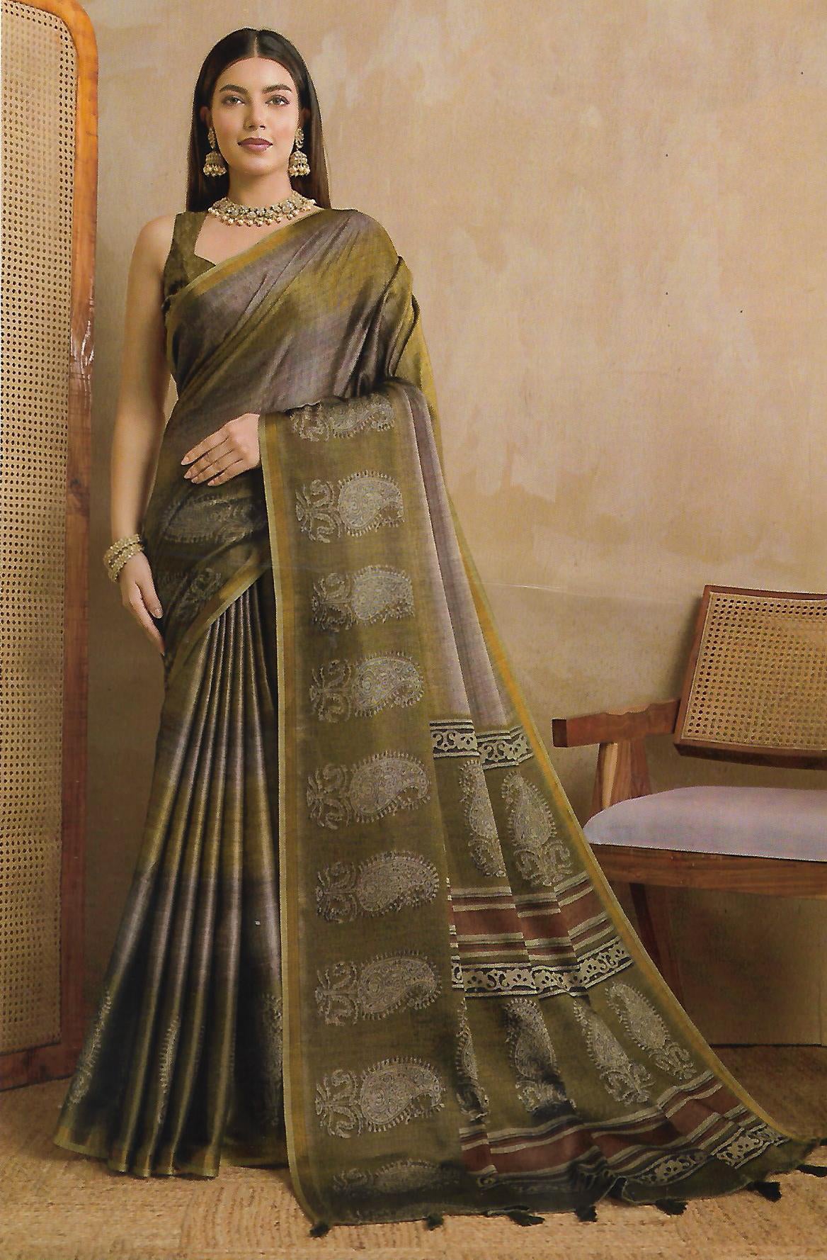FANCY LENIN SAREE