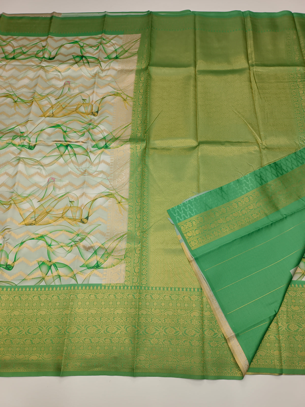 FANCY PRINTED RAW SILK SAREE