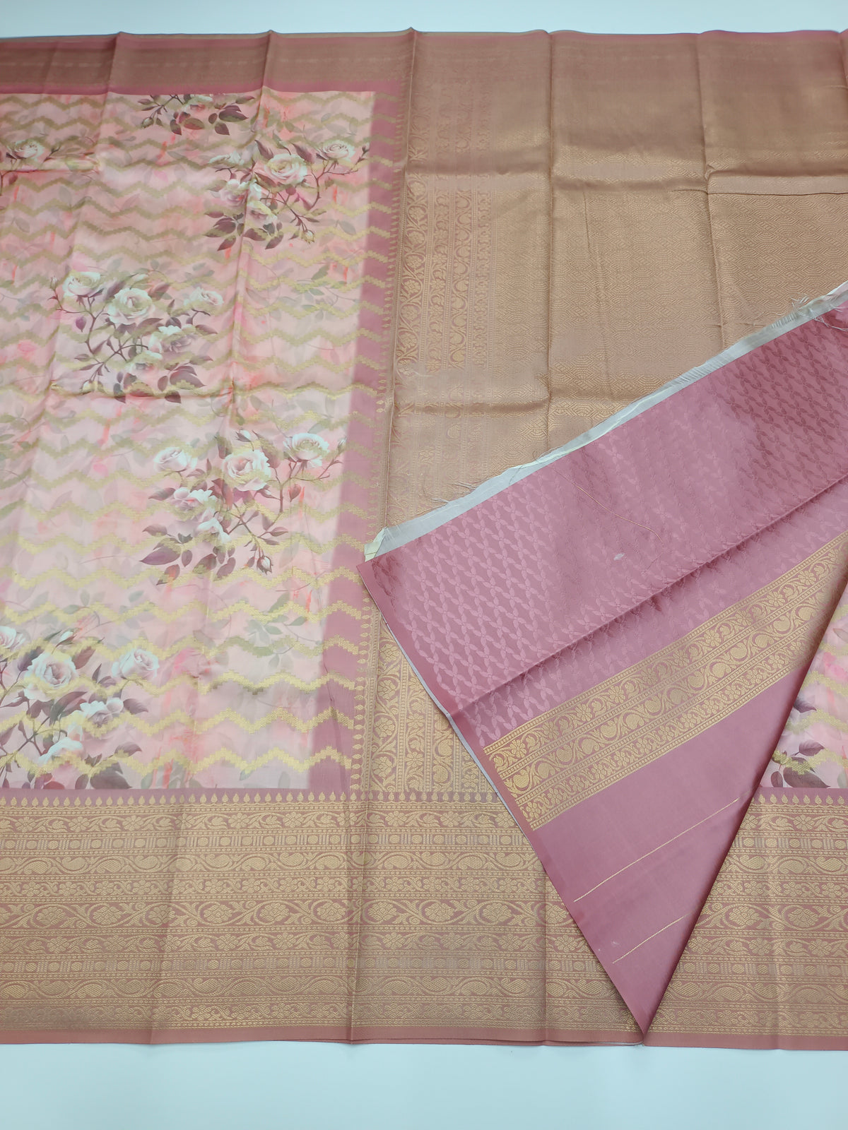 FANCY PRINTED RAW SILK SAREE