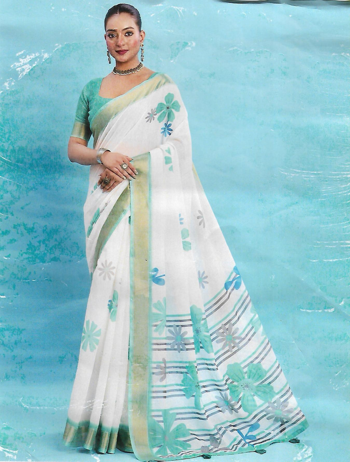 FANCY LENIN SAREE