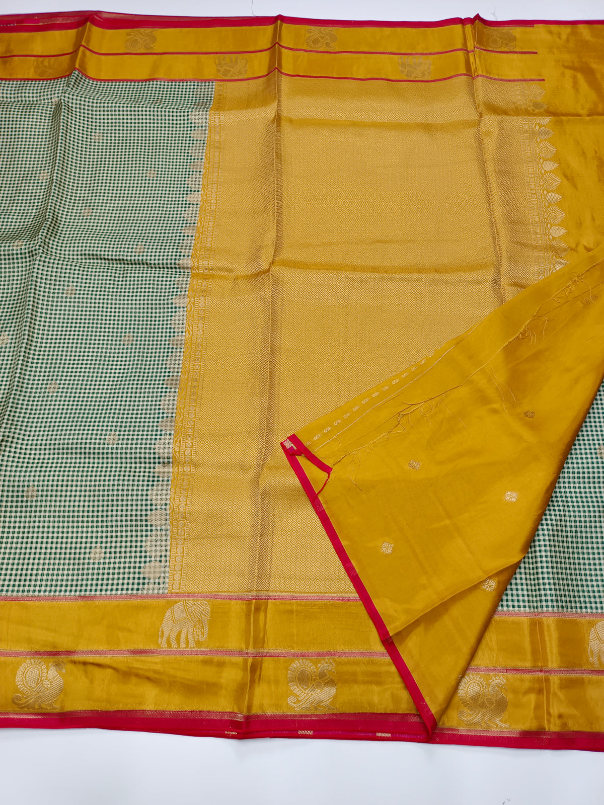 FANCY KANCHIVARAM CHEQUES SAREE