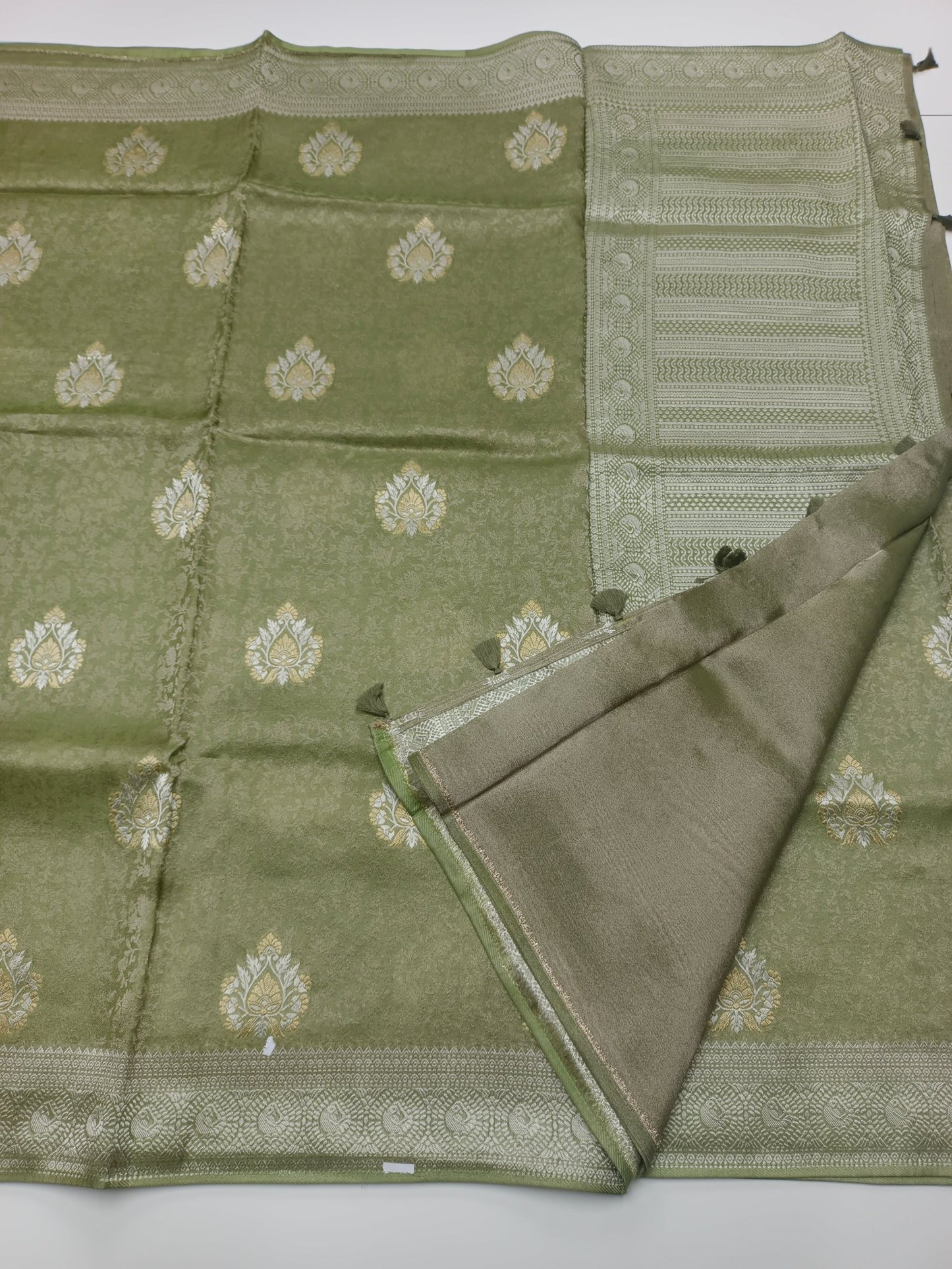 FANCY TISSUE CREPE SILK SAREE (SPECIAL 20% DISCOUNT) - B S CHANNABASAPPA & SONS