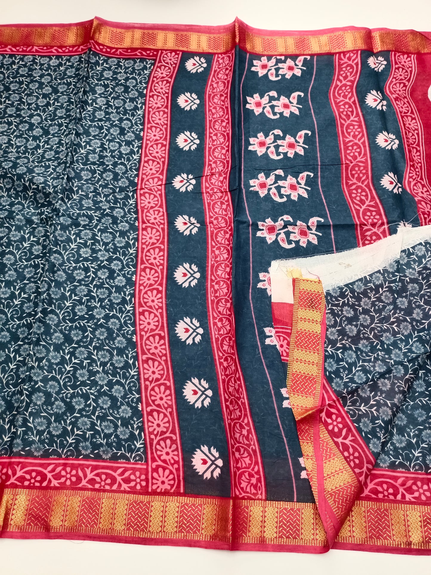 FANCY PRINTED JAIPUR COTTON SAREE