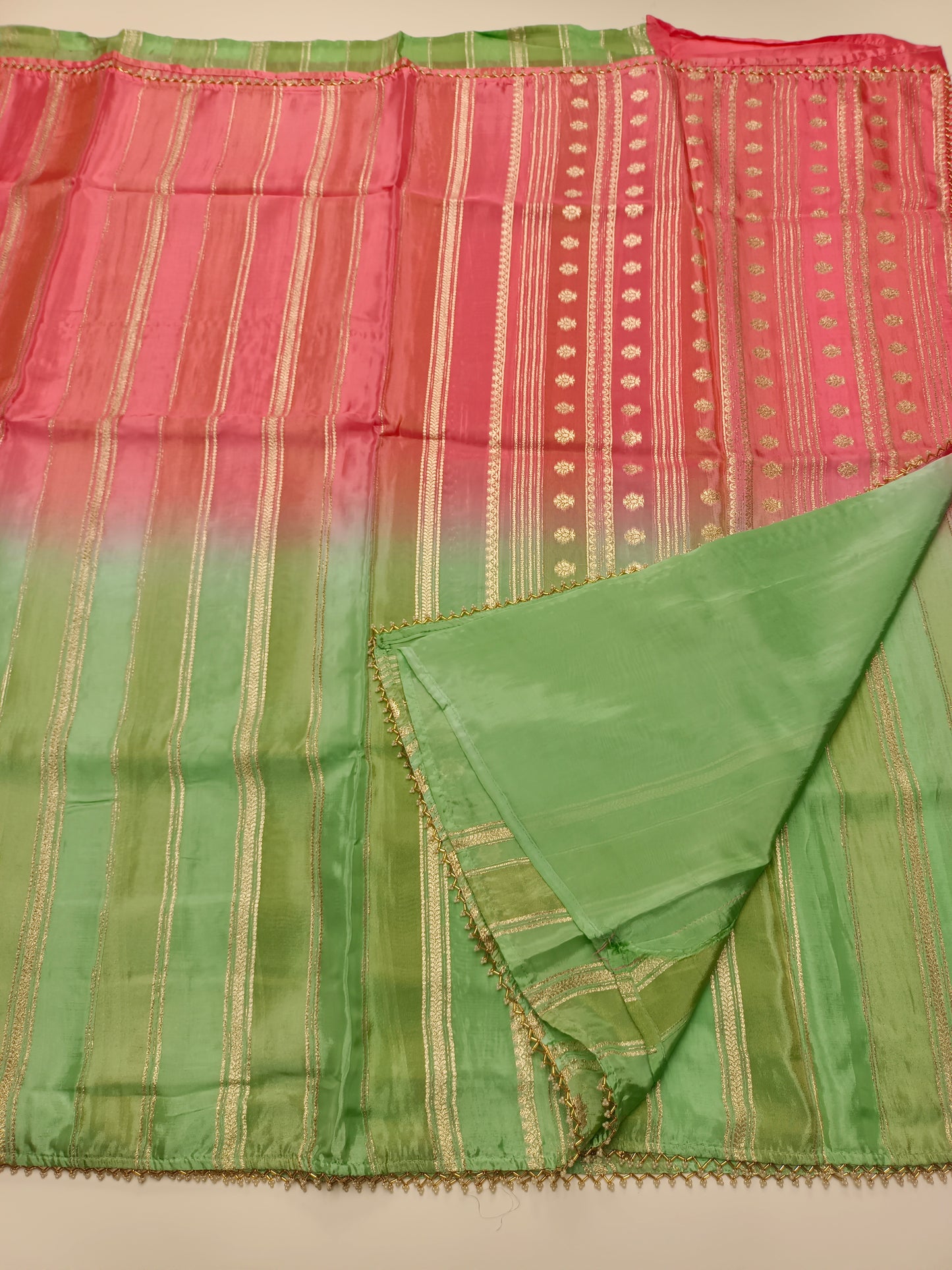 FANCY 2D SEMI CREPE CUTDANA WORK SAREE