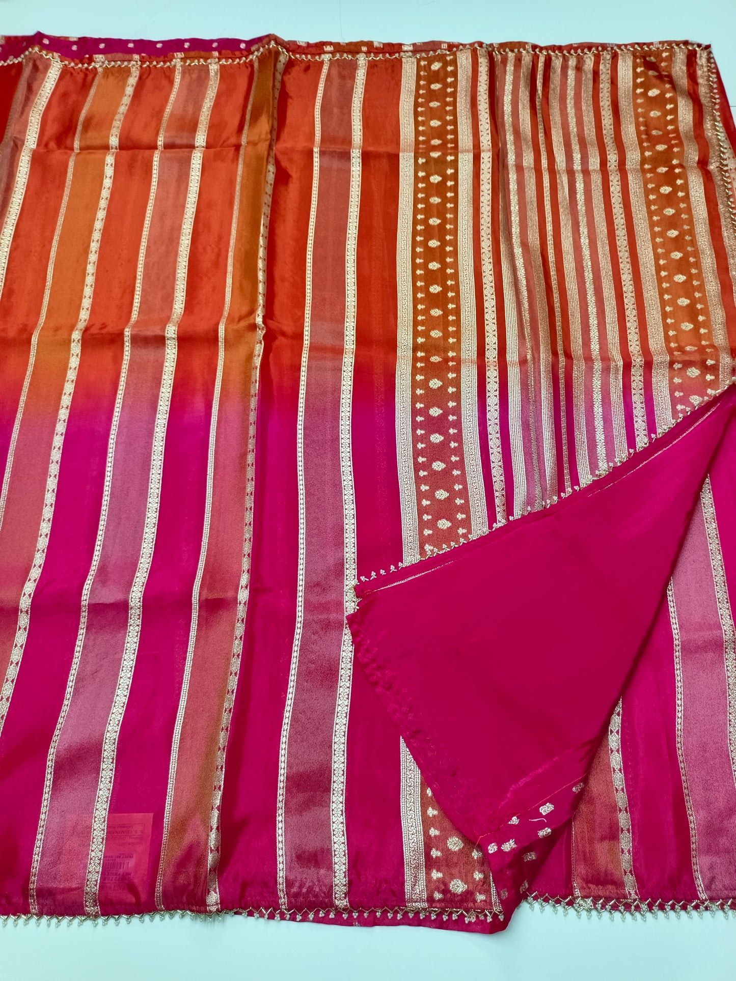 FANCY 2D SEMI CREPE CUTDANA WORK SAREE