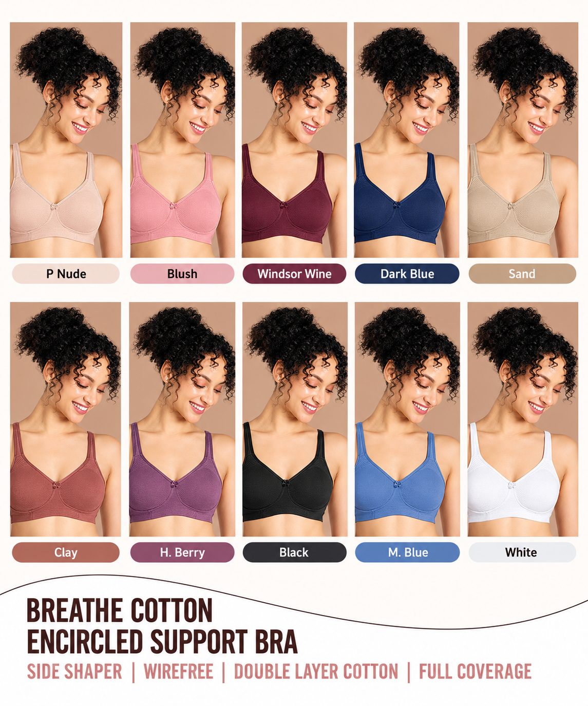 NYKAA WIRE FREE ENCIRCLED SUPPORT BRA C CUP – NYB169