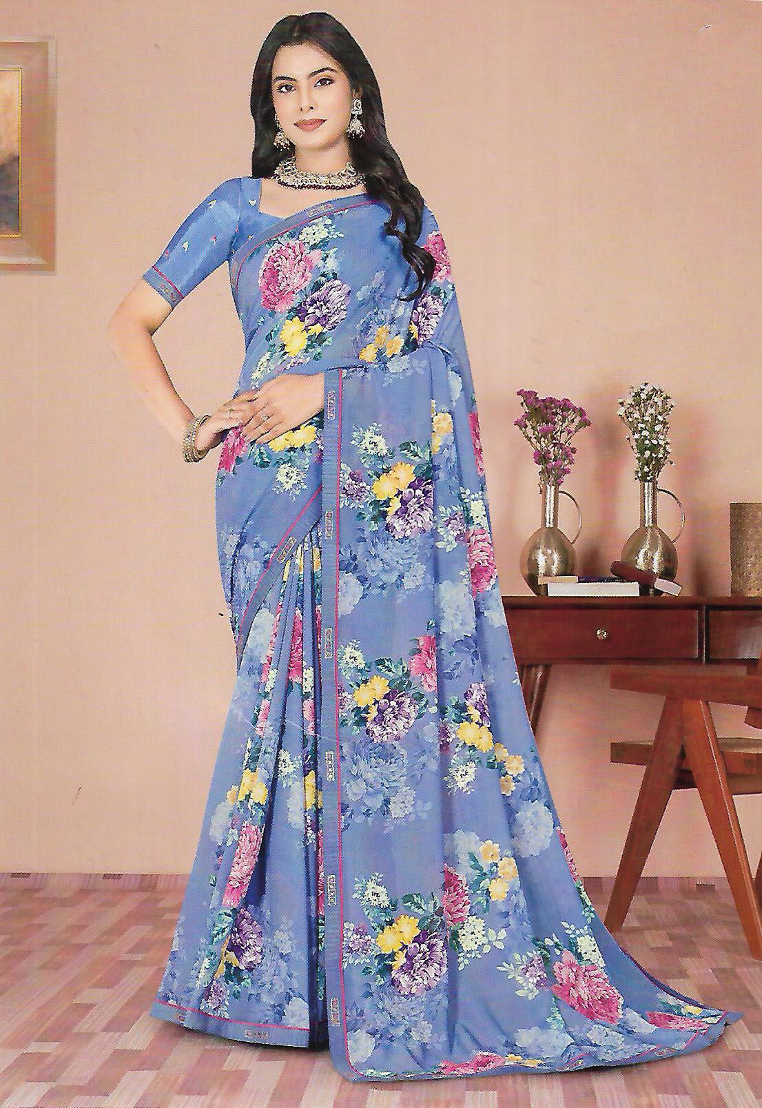 FANCY SYNTHETIC SAREE - B S CHANNABASAPPA & SONS