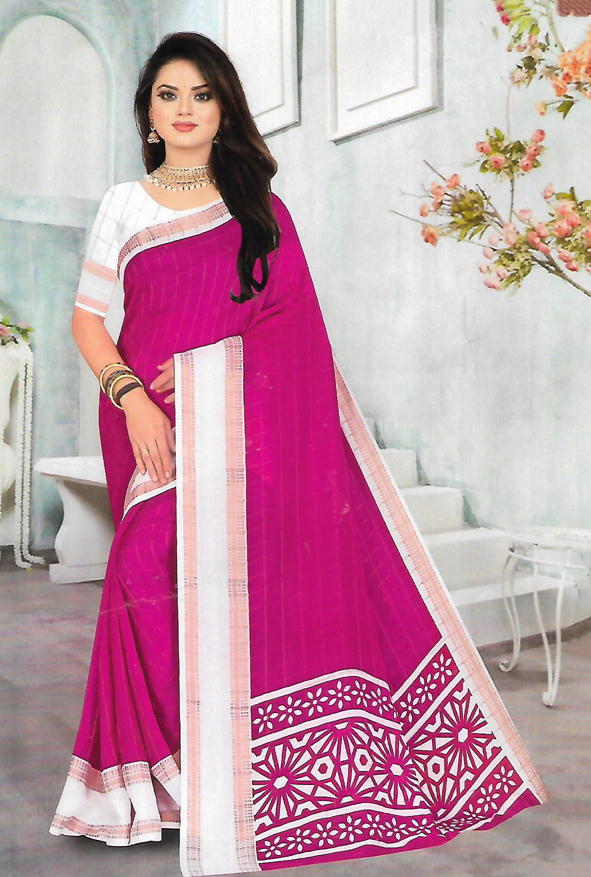 FANCY SYNTHETIC SAREE - B S CHANNABASAPPA & SONS