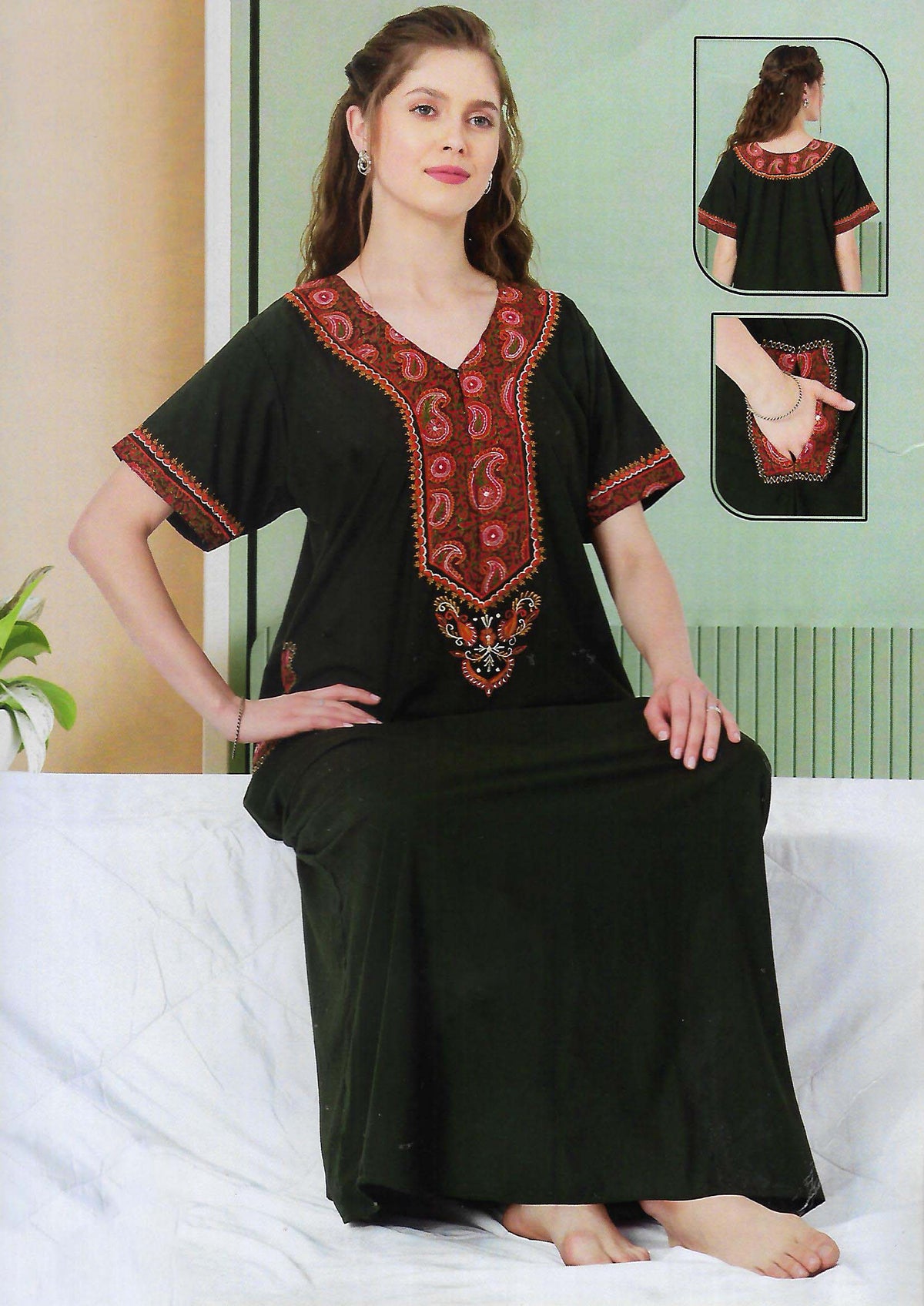 PREMIUM KASHMIRY NIGHTY WITH EMBROIDERY WORK