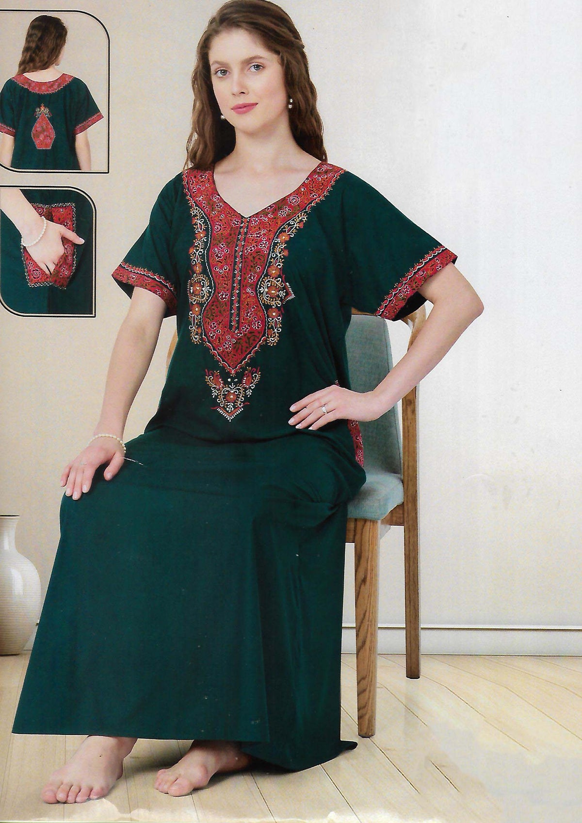 PREMIUM KASHMIRY NIGHTY WITH EMBROIDERY WORK
