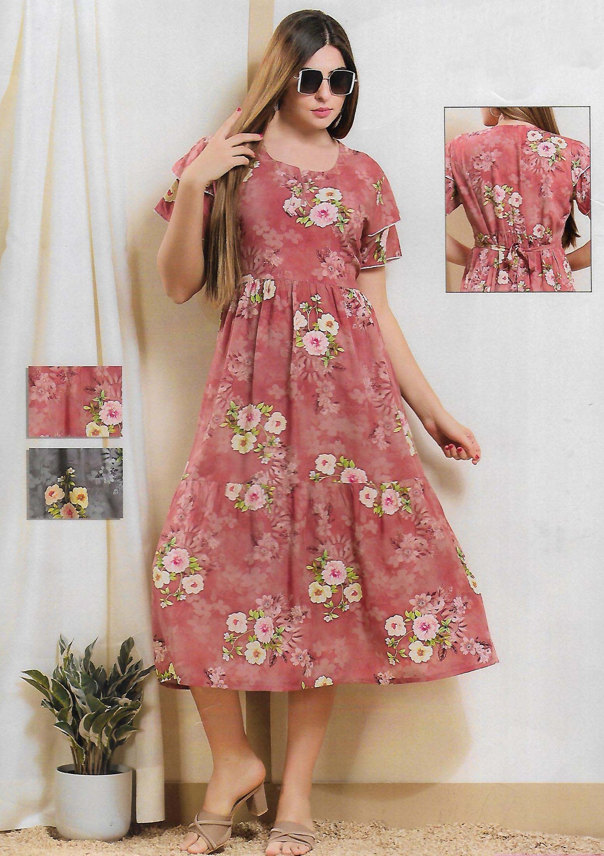 FANCY SHORT NIGHTY WITH FROCK STYLE