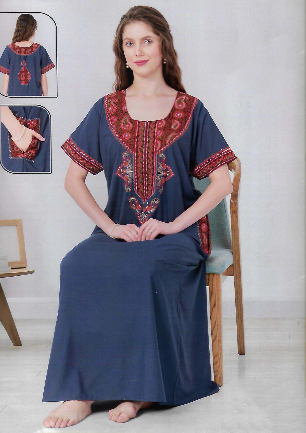 PREMIUM KASHMIRY NIGHTY WITH EMBROIDERY WORK