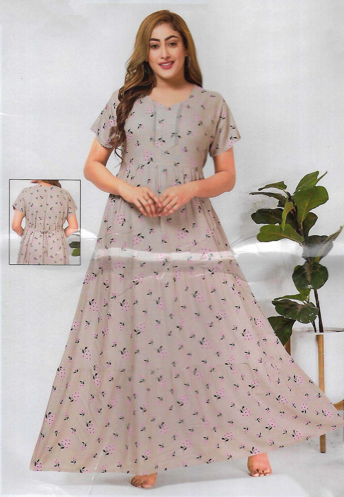 FANCY UMBRELLA NIGHTY WITH FROCK STYLE