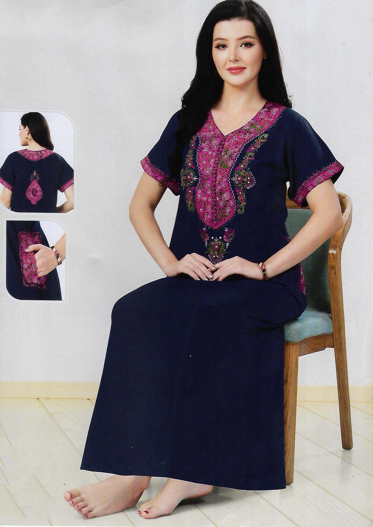 PREMIUM KASHMIRY NIGHTY WITH EMBROIDERY WORK