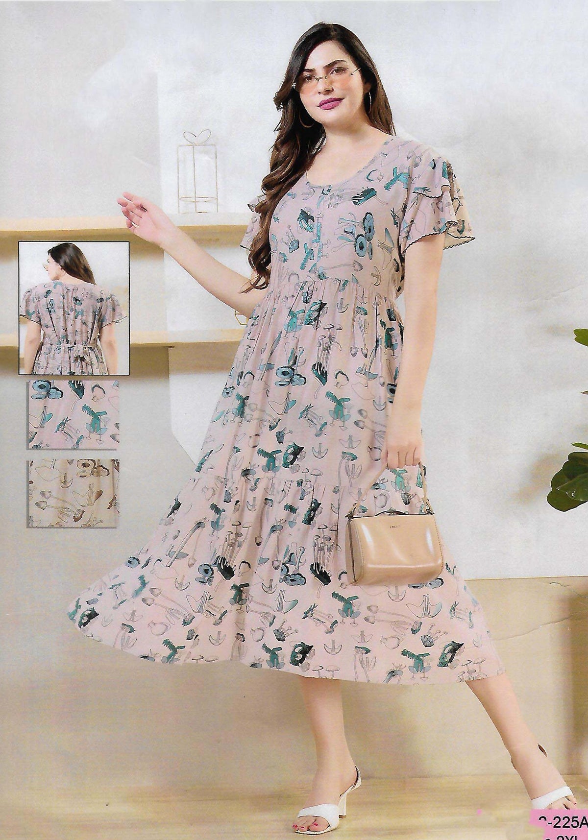 FANCY SHORT NIGHTY WITH FROCK STYLE
