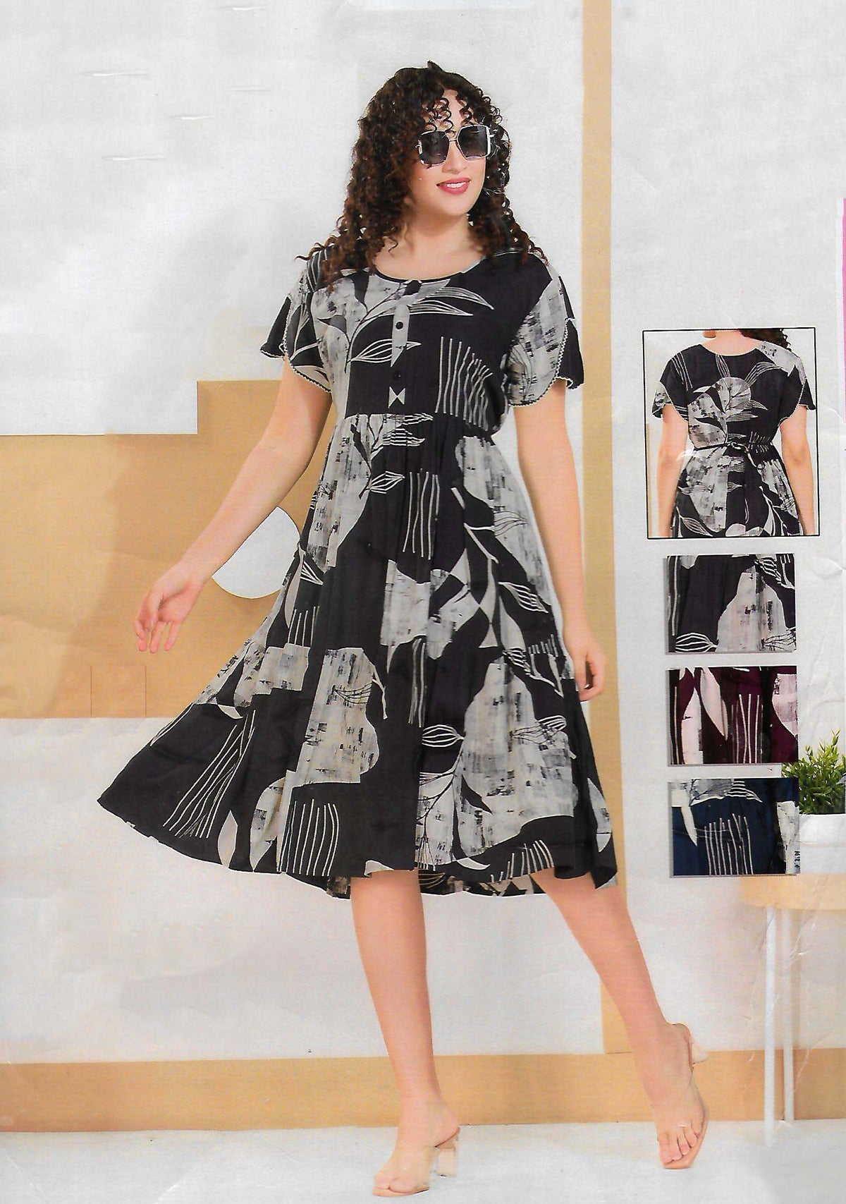 FANCY SHORT NIGHTY WITH FROCK STYLE