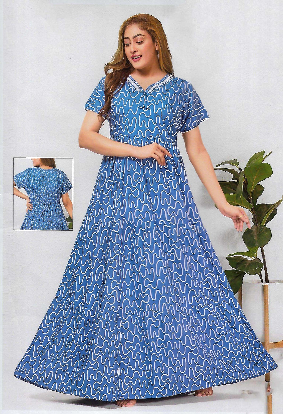 FANCY UMBRELLA NIGHTY WITH FROCK STYLE