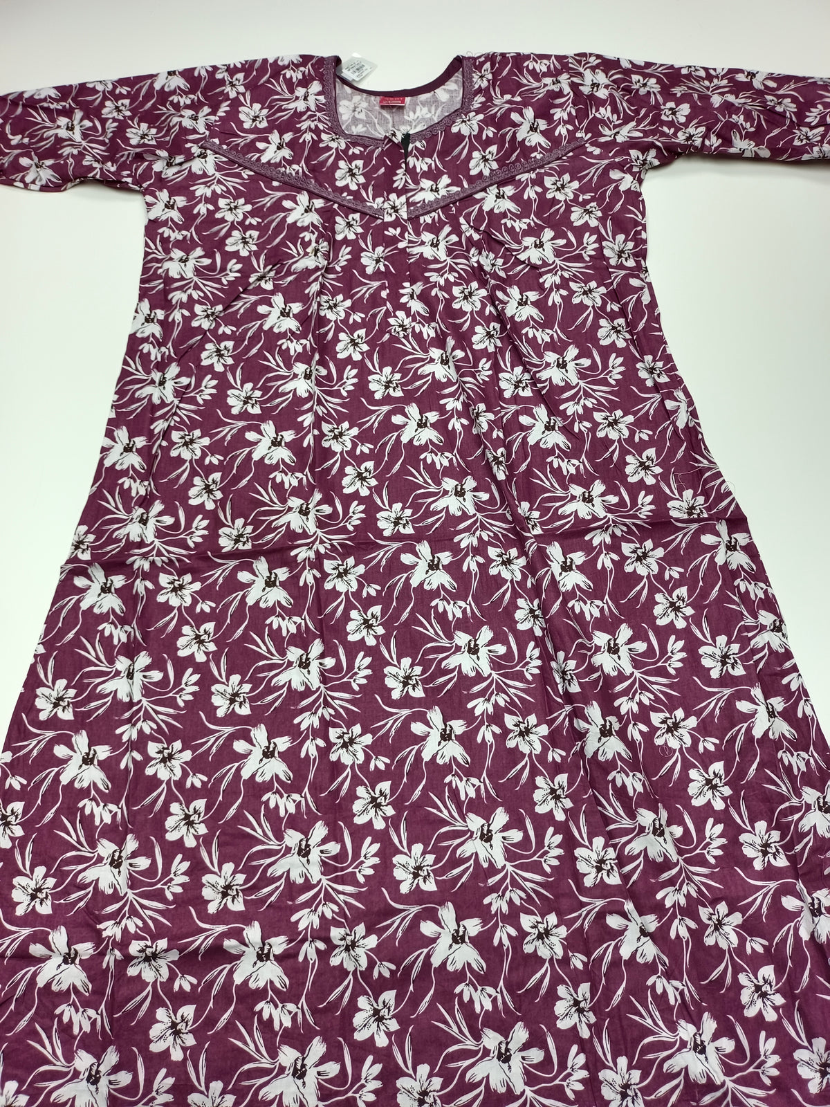 PURE COTTON LADIES NIGHTY (3/4 SLEEVES)