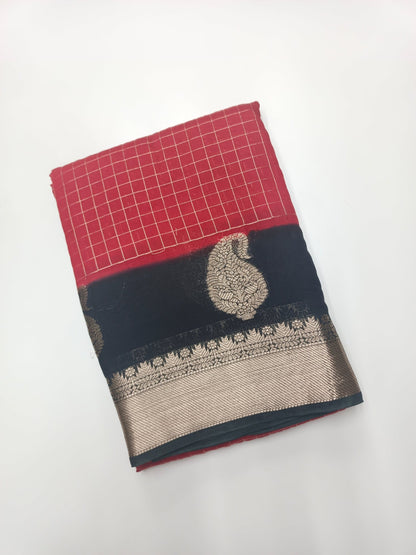 FANCY CHANDERI COTTON SAREE - B S CHANNABASAPPA & SONS