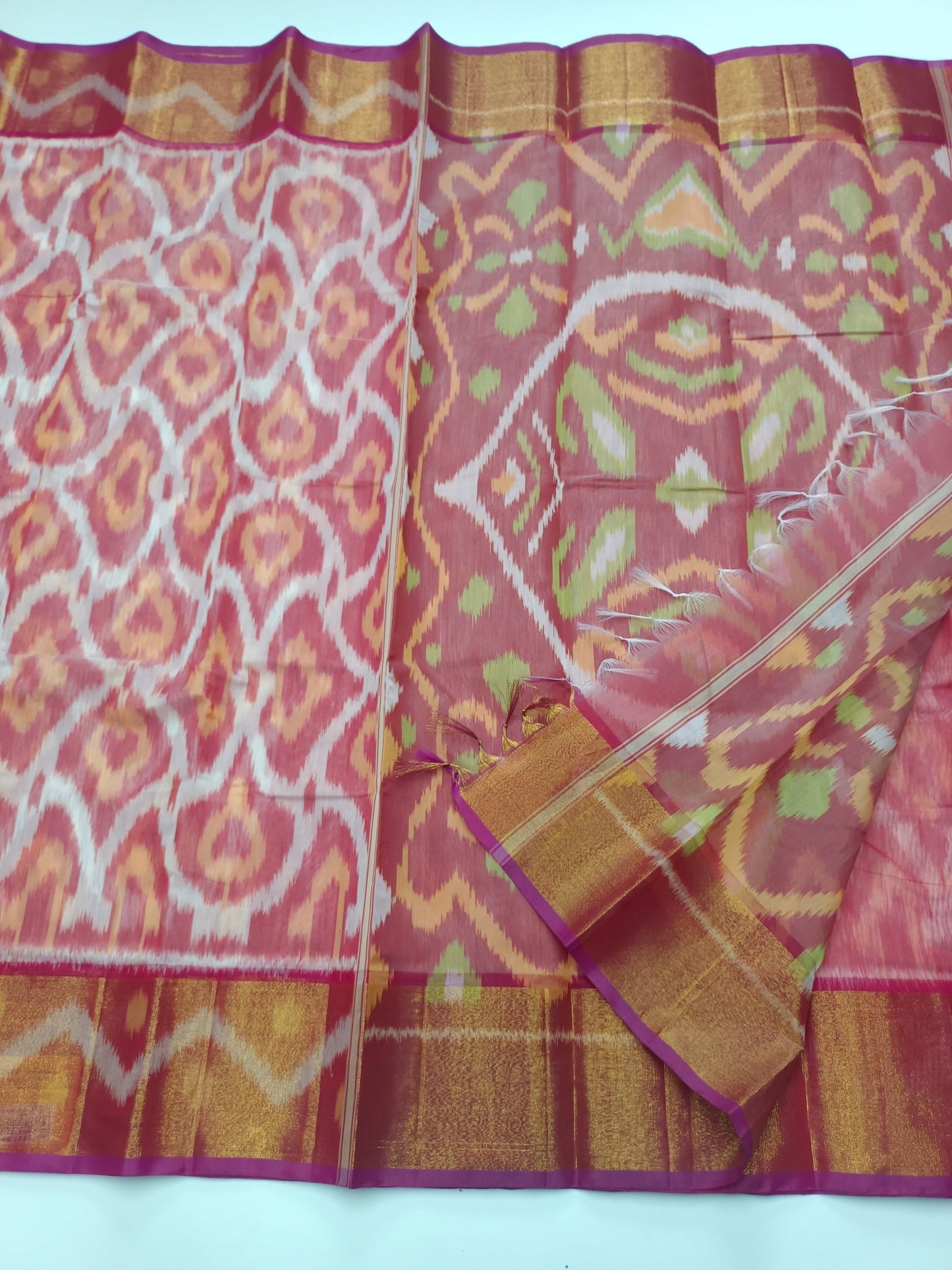 FANCY IKKAT COTTON SAREE - B S CHANNABASAPPA & SONS