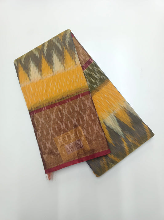 FANCY IKKAT COTTON SAREE - B S CHANNABASAPPA & SONS