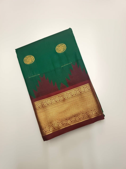 KANCHIPURAM SEMI SILK SAREE - B S CHANNABASAPPA & SONS