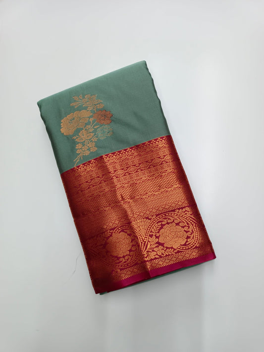 KANCHIPURAM SEMI SILK SAREE - B S CHANNABASAPPA & SONS