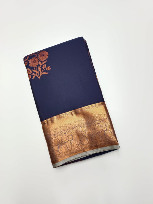 KANCHIPURAM SEMI SILK SAREE - B S CHANNABASAPPA & SONS