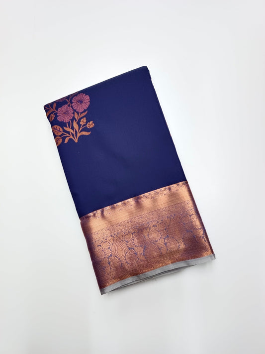 KANCHIPURAM SEMI SILK SAREE - B S CHANNABASAPPA & SONS