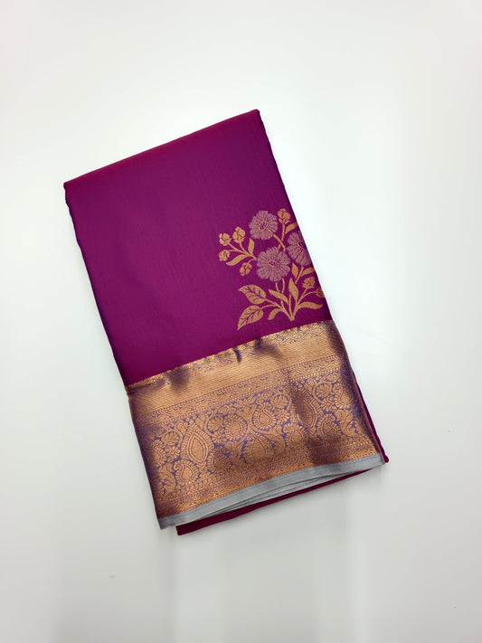 KANCHIPURAM SEMI SILK SAREE - B S CHANNABASAPPA & SONS