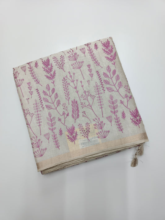 FANCY TUSSER SILK KASHMIR WORK SAREE