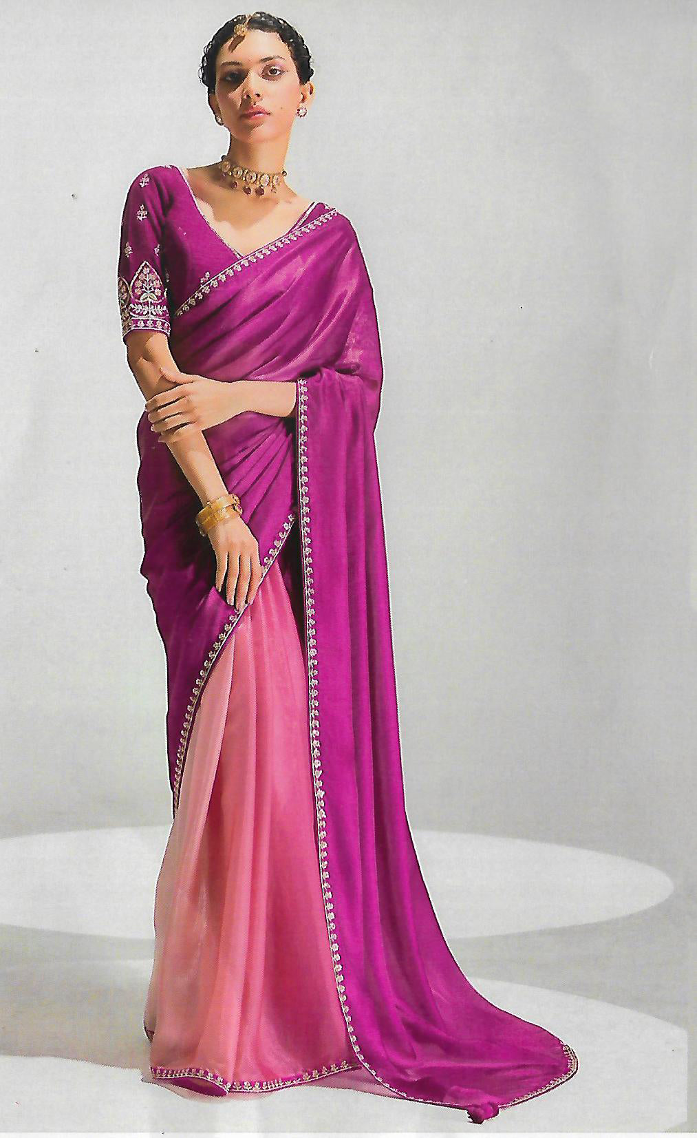 FANCY ORGANZA CREPE SAREE