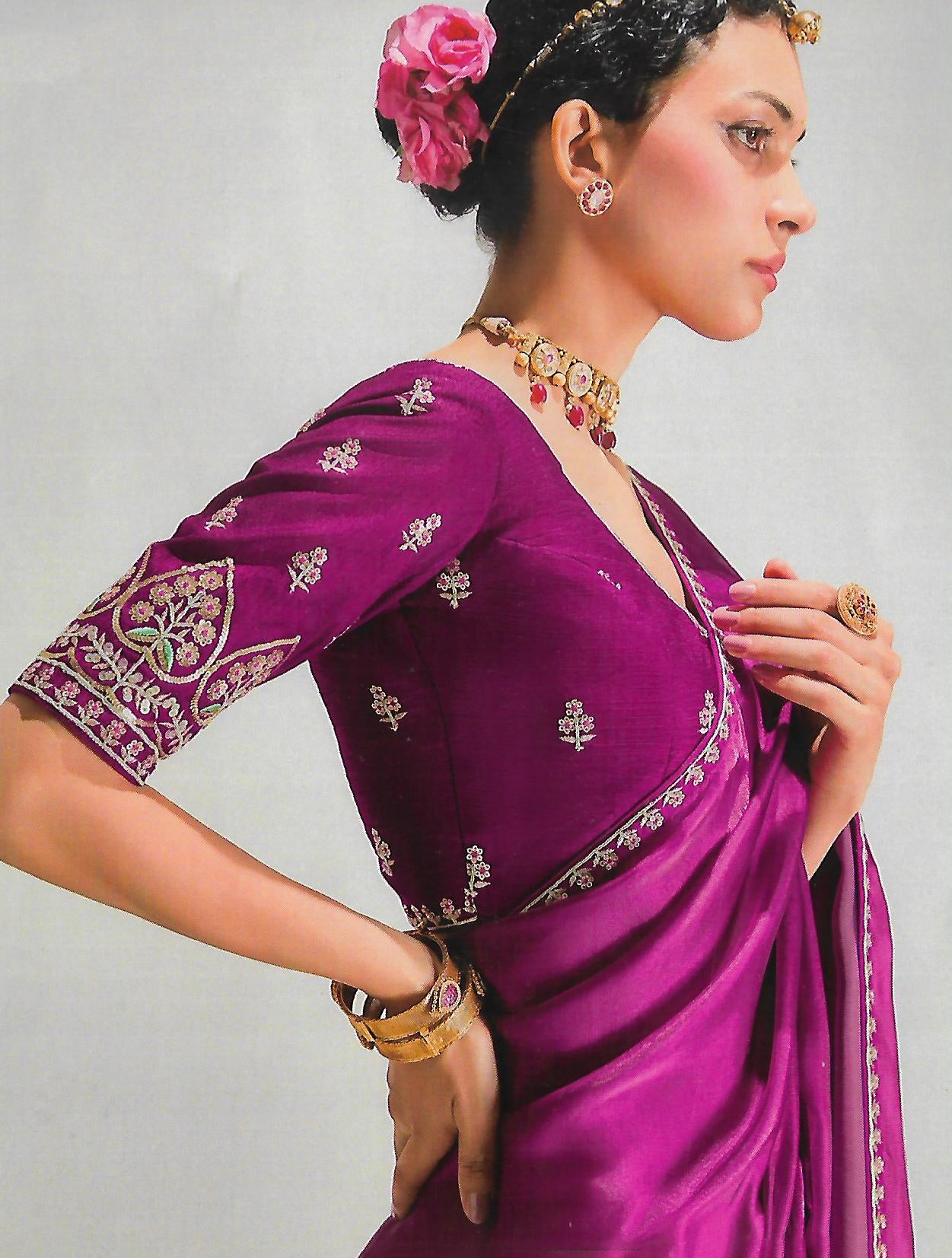 FANCY ORGANZA CREPE SAREE