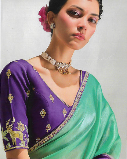 FANCY ORGANZA CREPE SAREE