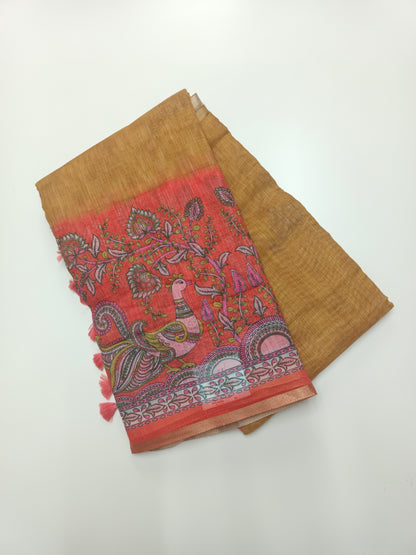 FANCY LENIN COTTON SAREE