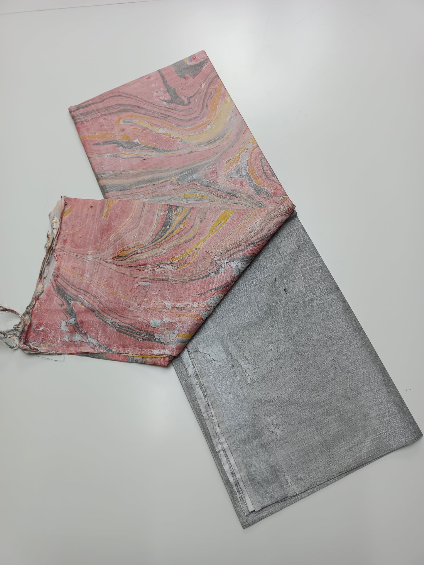 FANCY MARBLE PRINTED BHAGALPURI SAREE